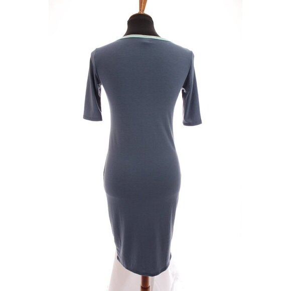 Lularoe Julia Dress Fitted Unicorn Stretch Color Block Print Blue Red Sz XS - Picture 9 of 12